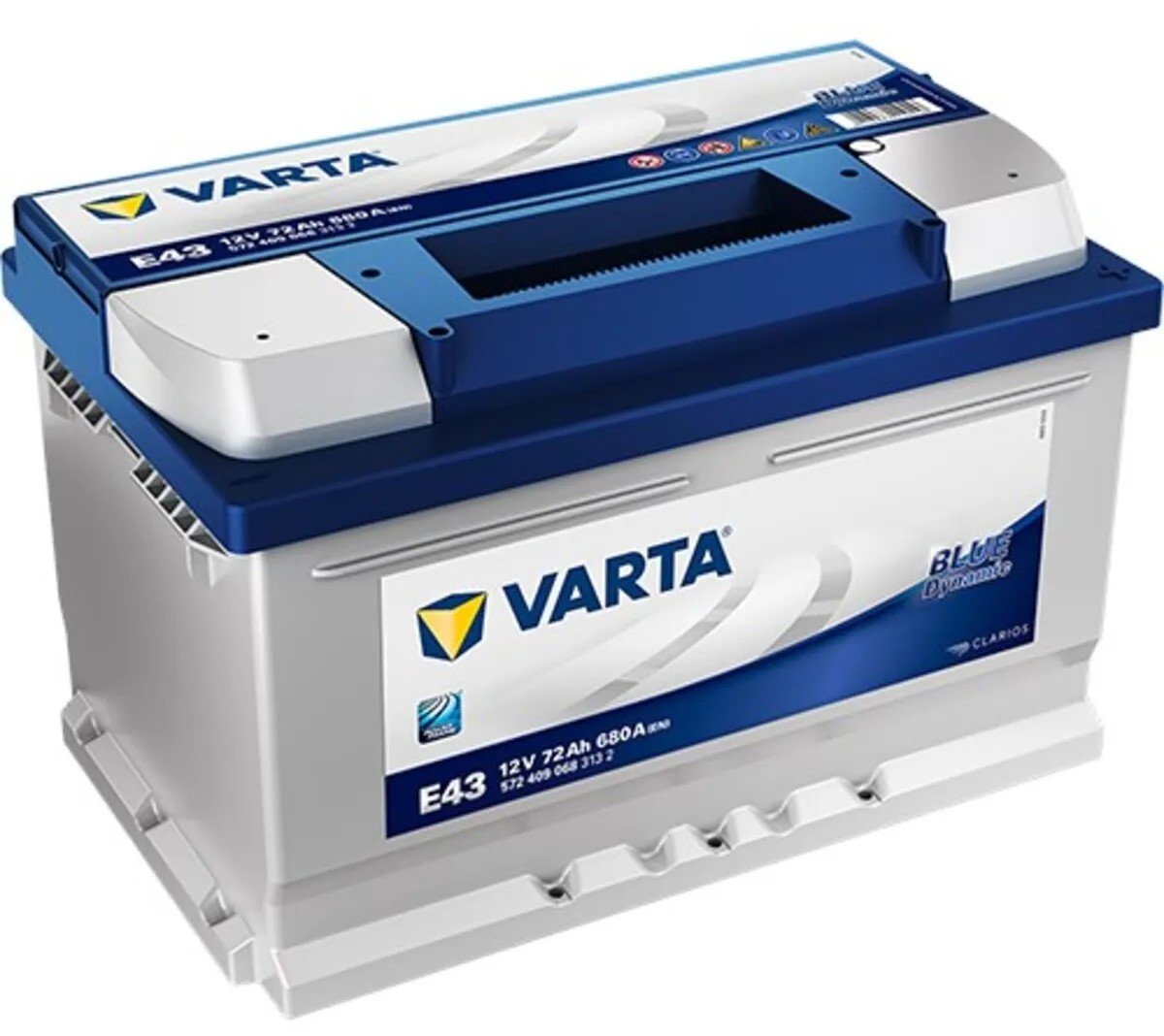 Varta E43 alçak tip 72 amper (Ford/Opel) 680 CCA-EN